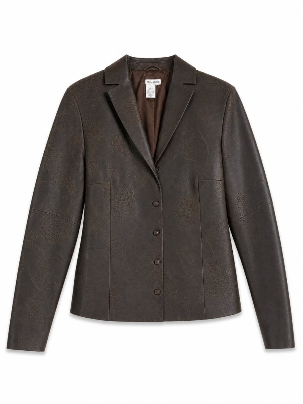 Vintage Floral Brown Geniune Leather Jacket